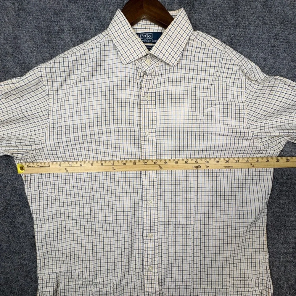 Polo Ralph Lauren Shirt Mens 16.5 34/35 White Check Regent Classic Fit Cotton